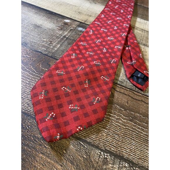 Noel Holiday Collection Necktie Candy Cane Festive Mens Neck Tie 60" X 3.75" EUC - Picture 1 of 5